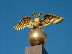 Russian double-headed eagle sculpture in Helsinki