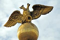 Double-headed eagle sculpture in Market Square, Helsinki