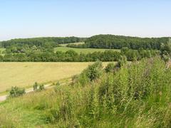 View of Vorbergshügel from the noise barrier of A1