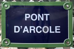 Plaque du pont d'Arcole in Paris