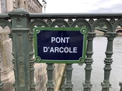 Plaque of Pont d'Arcole in Paris