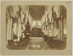 Neue Kerk interior decorations during King Willem III and Queen Emma's wedding