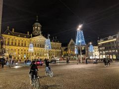 Amsterdam Dam Square at night