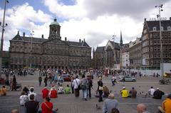 Amsterdam Dam Square with Royal Palace and Nieuwe Kerk