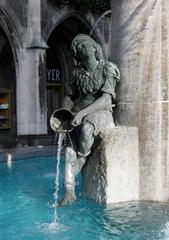 Fischbrunnen am Marienplatz Detail in München