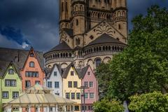 Colorful houses at Fischmarkt in Cologne