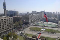 Ceremony of the raising of the Gran Bandera Nacional in Santiago, Chile