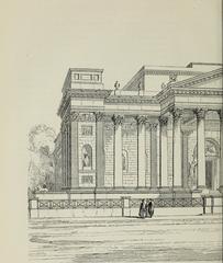 The Fitzwilliam Museum design by George shown in an illustration from an 1886 book about Cambridge and Eton architecture.