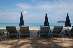 Kata Beach in Phuket, Thailand, with turquoise water and white sandy shore