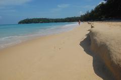 Kata Beach at sunset with clear sky and calm sea