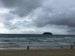 bad weather ocean and sand view at Kata Beach Phuket