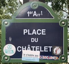 Plaque de la place du Châtelet, Paris