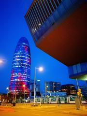 Torre Glòries and Museu del Disseny in Plaça de les Glòries Catalanes, Barcelona