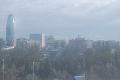 Aerial view of Plaza de las Glorias in Barcelona