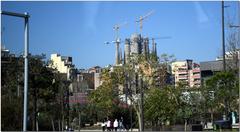 Barcelona cityscape with Sagrada Familia in the background