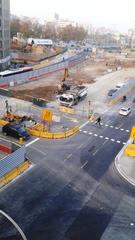 Remodeling of Les Glòries Catalanes Square with construction preparations for underground tunnels