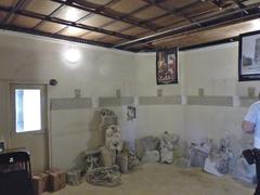 Interior of the first floor of the Saint-Jacques Tower with stored gargoyles