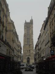 Tour Saint Jacques seen from rue Nicolas Flamel