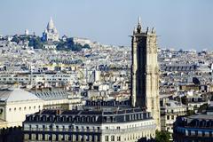 Montmartre and Tour Saint-Jacques seen from the Centre Georges-Pompidou, Paris