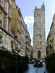 Rue Nicolas Flamel with Saint-Jacques Tower in the background