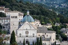 Cathedral San Rufino in Assisi, Italy, viewed from Rocca Maggiore