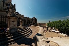 Panoramic view of Montée des Canons near Avignon Cathedral