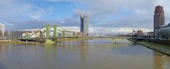 Floesserbruecke Frankfurt with ECB building