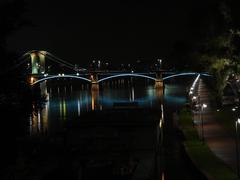 Flößerbrücke in Frankfurt am Main at night