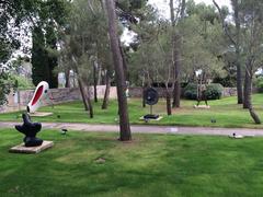 View of the sculpture gardens at the Fondation Maeght in Saint-Paul de Vence, France