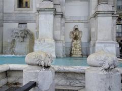 close-up view of a large fountain