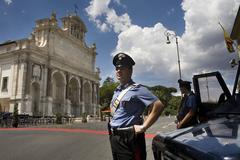 Italian Carabinieri at guard duty in Monte Gianicolo, Rome