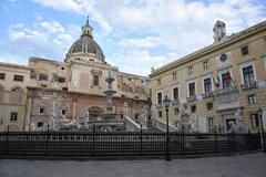 Fontana Pretoria monument in Palermo, Italy