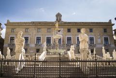 Detail of Fontana di Piazza Pretoria, a cultural heritage monument in Italy.