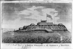 Castle William in Boston Harbor, 1789 engraving