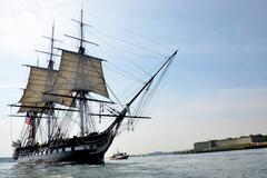 USS Constitution underway off Castle Island