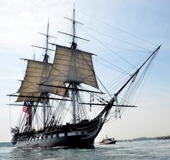 USS Constitution sailing near Castle Island