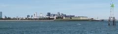 Castle Island in Boston Harbor with clear blue sky