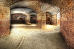 Empty corridors beneath Fort Point National Historic Site