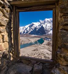 View of Indus River from Kharphocho Fort in Skardu