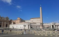 Saint Peter's Square with colonnades and St. Peter's Basilica in Vatican City