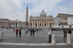 View of Rome with historical landmarks and buildings under a clear sky