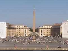 Vatican Square with railway tracks and buildings