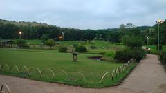 Japanese garden with a bifurcated path in Pune