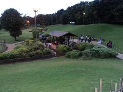 Japanese garden hut with a serene view