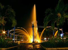 Skyline of Balikpapan with Taman Bekapai fountain