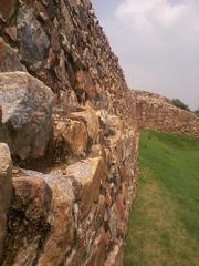 Close-up of the outer wall of Lal Kot and Rai Pithora