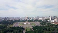 Monumen Nasional viewed from a building in Jakarta