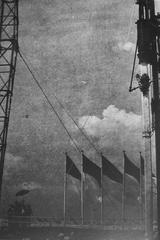 President Sukarno officiates the first pile driving for National Monument in Jakarta