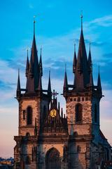 Church of Our Lady before Týn in Prague on a sunny day