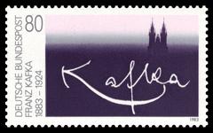 German postage stamp featuring Franz Kafka issued in 1983